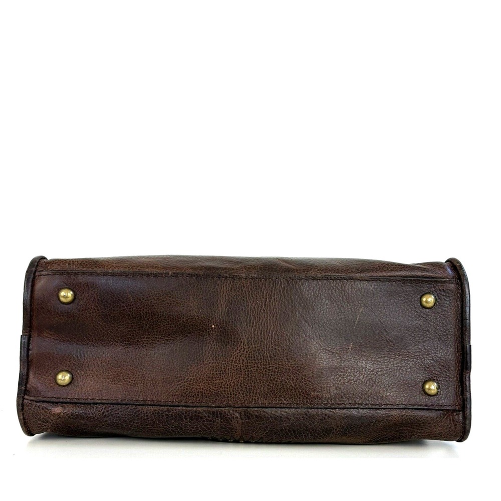 PATRICIA NASH Paris Tooled Leather Tassel Studded Satchel Bag Brown Boho Artisan - Picture 12 of 16
